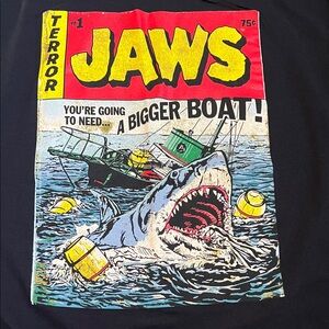 Jaws Graphic Black T-Shirt